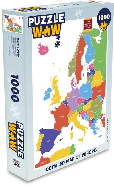Puzzel Kaart - Europa - Kleur - Legpuzzel - Puzzel 1000 stukjes volwassenen