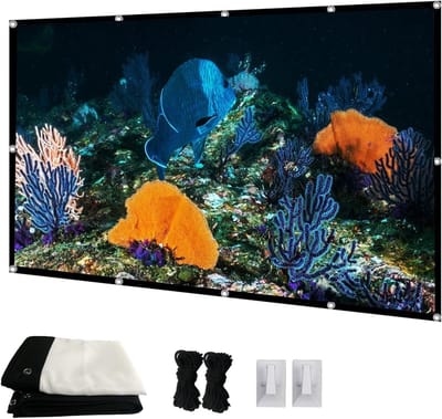 Draagbaar projectiescherm - Filmscherm tuin - Buitenfilms kijken - Kreukvrij wasbaar doek - 60 inch - Wit
