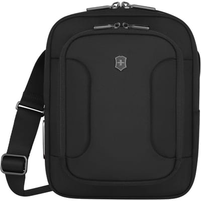Victorinox Werks Traveler Crossbody Tas met Tabletzak Ritssluiting Schouder 7L Antibacterieel Zakelijk Zwart 7.0 11-inch Vak, Vak, Riem, Capaciteit,
