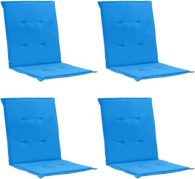 Zitkussen Set - Tuinstoel Kussens - Buitencomfort Verhoging - Vierdelige Set - 100x50x3 cm - Blauw Beige