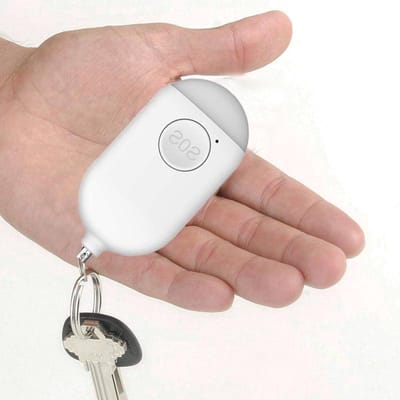 Persoonlijk Alarm - Noodsignaal Sleutelhanger - Veiligheid Onderweg - 130dB Luid Geluid - Compact Formaat - Wit