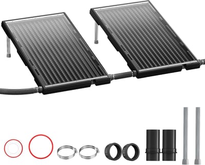 2 stuks Solar Mat – Zwembadverwarming – Zonnecollector voor opzetzwembaden, waterverwarming – 111,5 x 66 x 6,5 cm