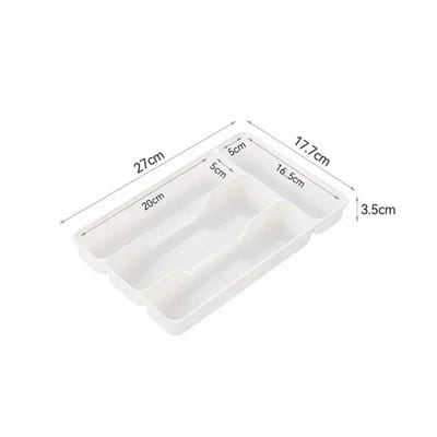 Makkelijk Schoon te Maken Compartimenten Bestek Organizer Dagelijkse Lade Divider Bak Rechthoekig Huis Keuken Lepel Vork Scheidingsdoos white