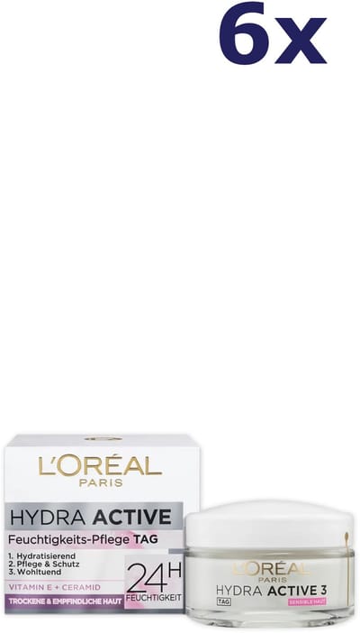 6x L'Oreal Hydra Active 3 dagcreme 50ml dry