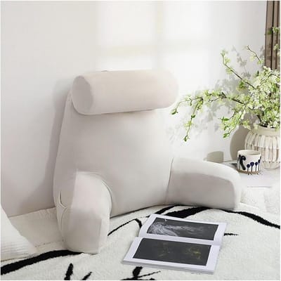 Leeskussen Rugsteun - Lendensteun Kussen Bed - Comfortabel Lezen - Ergonomisch Ontwerp - 75x40cm - Grijs