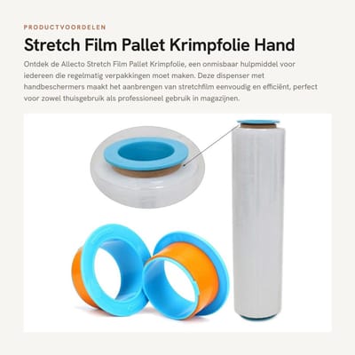 Dailygoods- Krimpfolie Set Lichtgewicht - Krimpfolie Hand Saver - Stretch Film Dispenser - Herbruikbaar - 2 Stks/Set - PE Materiaal - Verpakkingsfolie