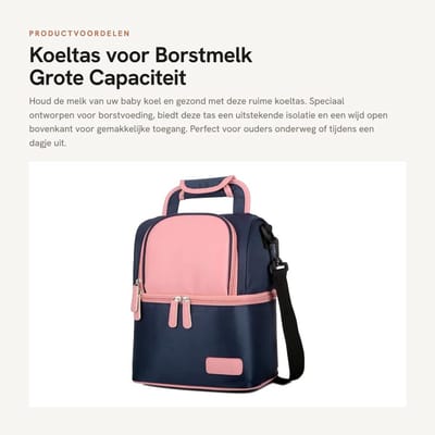 Dailygoods- Koeltas Waterdicht - Draagbare Thermo-geïsoleerde Rugzak - Grote Capaciteit - Borstmelk Organizer - Premium Isolatie - Gemakkelijke Toegang - Borstvoedingsrugzak