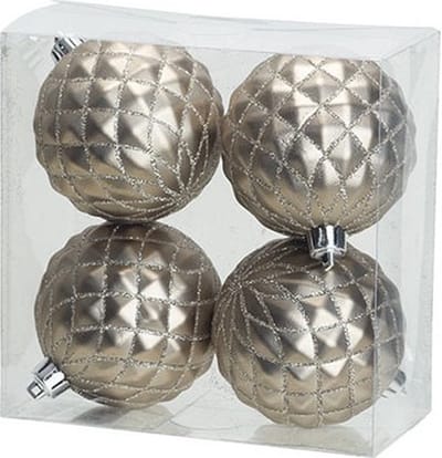 Cosy & Trendy Kerstballen - 4x st - zilver - D8 cm - kunststof - luxe afwerking - kerstboomversiering