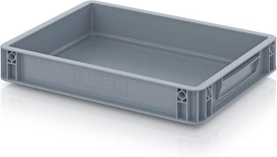 Stapelbare Eurocontainer 40x30x7,5 cm - Kunststof Opslag- en Transportbox met Gesloten Handgrepen - 6,9 Liter