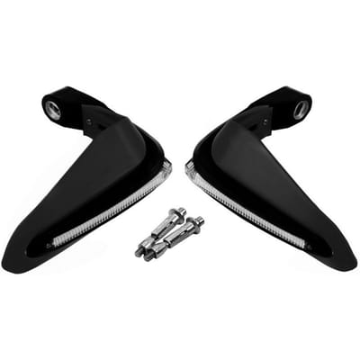 LED Motorfiets Handvatbeschermers Winddichte Handbeschermers voor 1,5cm Diameter Stuur black