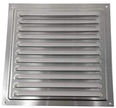 Metalen Ventilatierooster 300 x 300 mm - Zink met Insectenbescherming voor Afvoerlucht en Toevoerlucht