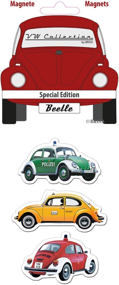 BRISA VW Collection - Volkswagen magneten, set van 3 met nostalgische VW Kever-motieven, koelkastmagneet, magneten voor op de koelkast, magneetbord, whiteboard, prikbord
