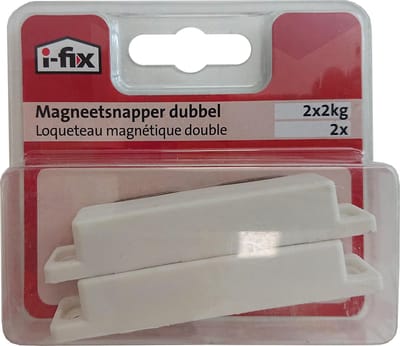 I-FIX magneetsnapper dubbel 2 x 2 kg | 2 stuks | WIT