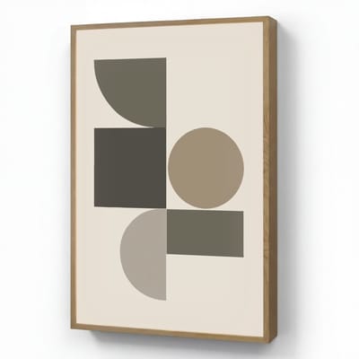 Wandlamp 70x100 cm - Oplaadbaar - Aardetinten - Abstracte compositie - Eenvoudige vormen - Wandlampen binnen woonkamer - Slaapkamer lamp - Decoratieve nachtlamp - Vloerlamp draadloos