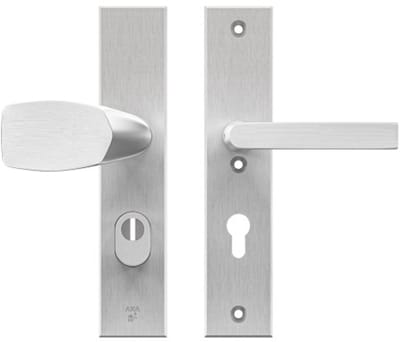 AXA Veiligheids Deurbeslag set - Edge Plus - Deurkruk Aluminium F1 - Kruk/Knop - SKG3 - PC72 met kerntrekbeveiliging - Schild