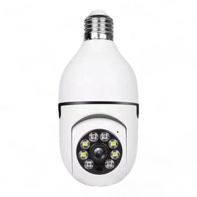 Wifi beveiligingscamera | Camera | Wifi bediening | E27 fitting | Bewegingsdetectie | V380 app | microSD opslag | wit