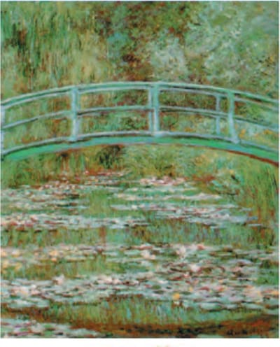 Mini kunstposter - Claude Monet - Waterlelievijver met Japanse brug - 24x30 cm
