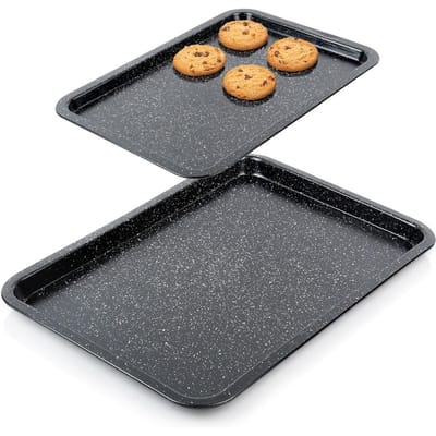 Bakplaat Graniet 38x26,5 / 46,5x32,5 cm 2 stuks - voor Bakken - voor De Oven