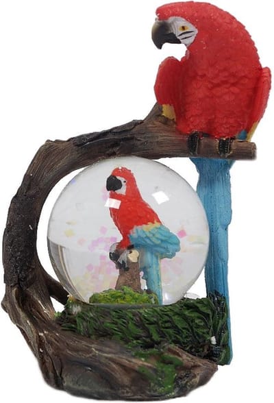 Pia Soft Toys - Papegaai waterschudbol - sneeuwbal - ara - confetti