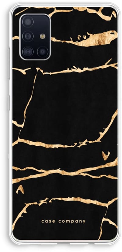 Case Company® - Hoesje geschikt voor Samsung Galaxy A51 4G hoesje - Gouden marmer - Soft Cover Telefoonhoesje - Bescherming aan alle Kanten en Schermrand