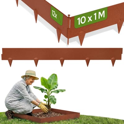 AREBOS Gazonrand 10 m gazonrandband cortenstaal perkrand afboording tuin rand