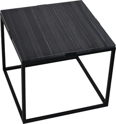LOFT42 Marble S Bijzettafel Vierkant Zwart - Metaal - Marmer - 36,5x43x43