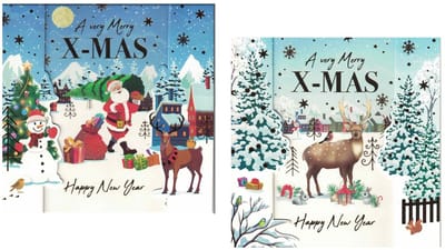 Wenskaarten - kerstkaarten - set van 10 - 10 kerstkaarten - 10 luxe Christmas Cards - luxe kerstkaarten - pop-up kerstkaarten - 2 designs - Merry Christmas & Happy New Year