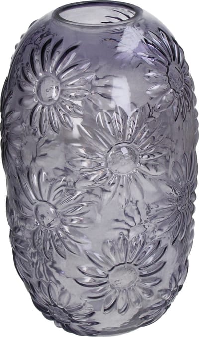 HD Collection Vaas Glas Paars 19x19x33,5cm
