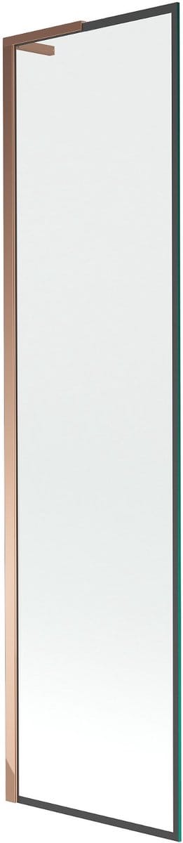 Mexen Next L badwand scherm 1-delig 50 x 150 , zwart frame, roze goud - 895-050-000-03-70-60