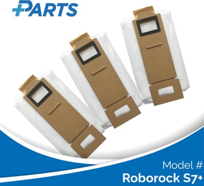 Roborock S7+ Stofzakken (3 Stuks, Plus.Parts® alternatief voor 8.02.0101)