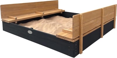 Grote Houten Zandbak met Bankjes en Deksel 150x150 cm FSC Hout