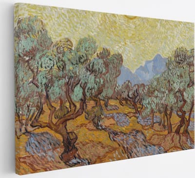 Saammp Canvas Schilderij - Olijfbomen - Van Gogh - Oude Meesters - 30x20 - Foto op canvas - Wanddecoratie - muurdecoratie Woonkamer - Slaapkamer decoratie - Canvas Print