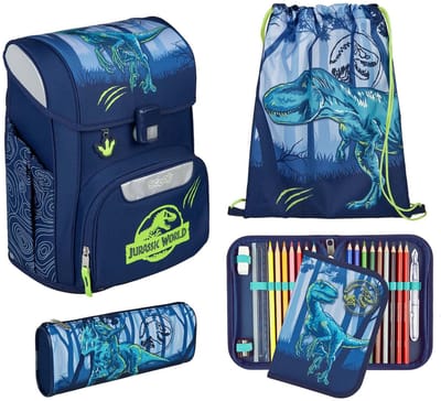 Scooli schooltas EasyStart Schulranzen-Set 5-delig Jurassic World donkerblauw