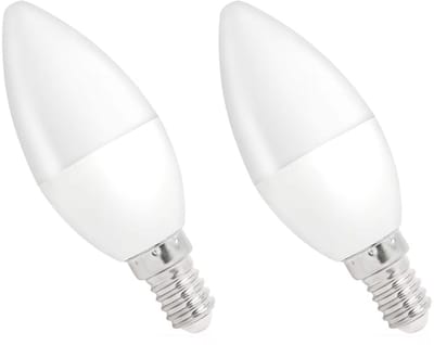Spectrum LED Kaarslamp E14 4W - 230V - 320 Lumen - 3000K Warm wit - Gezellig licht - Energiezuinig - 2 stuks