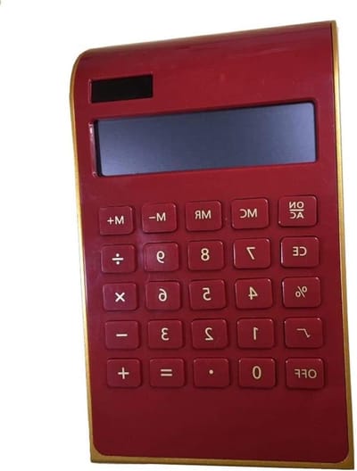 Rekenmachine Desktop - Zakelijke Calculator - Financiële Berekeningen - Dubbele Stroombron - 191 x 112 cm - Rood