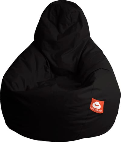 Whoober peervorm zitzak Barça outdoor zwart - Wasbaar - Voor binnen en buiten