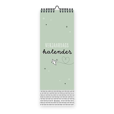 Thuismusje Verjaardagskalender - 10,5x30cm - wire-o met ophanghaakje