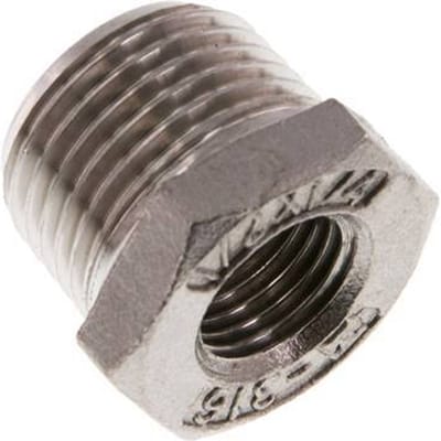 R 1/2'' x Rp 1/4'' M/F RVS Verloopring 16 Bar [2 Stuks]