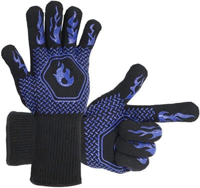 Bakhandschoenen Ovenwants hittebestendige ovenhandschoenen BBQ Handschoenen tot 500 antislip kookhandschoenen for barbecue, koken, bakken Keukenhandschoenen(1PCSblue)