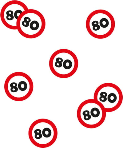 Confetti | Thema: Verkeersbord | Leeftijd: 80 jaar | Diameter: 2,5cm