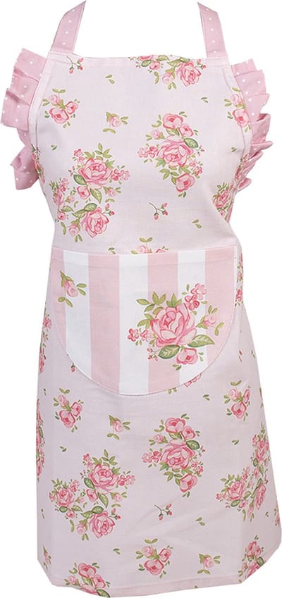 Clayre & Eef Keukenschort Kinderen 48x56 cm Roze Katoen Rozen