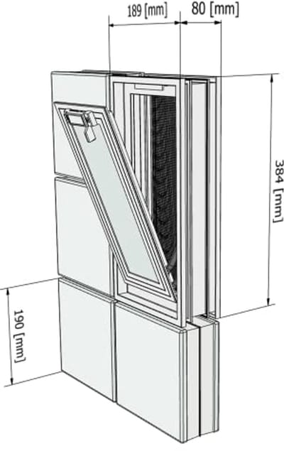 Witte Ventilatieramen 19x19x8cm met Vliegengaas