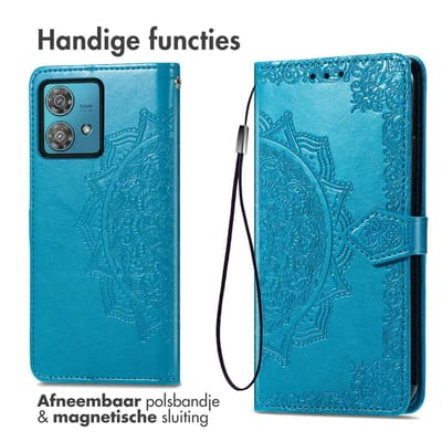imoshion Hoesje - Geschikt voor Motorola Edge 40 Neo - Mandala Bookcase - Turquoise