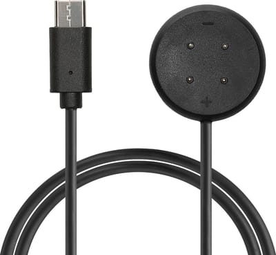 kwmobile USB-oplaadkabel type c geschikt voor Google Pixel Watch 3 / Pixel Watch 2 / Fitbit Versa 4 3 2 / Ace LTE - Kabel voor smartwatch - in zwart