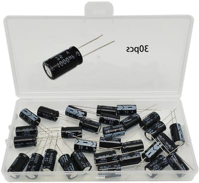 Elektrolytische Condensatoren - Aluminium Condensator - Elektronische Projecten - Hoge Nauwkeurigheid - 1000uF 25V 30 stuks - Zwart