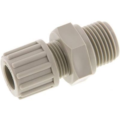 12x10mm & G1/2'' PP Rechte Knelfitting Buitendraad 10bar