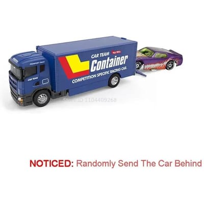 1:64 Schaal Container Legering Trailer Model Speelgoed Auto Diecast Metaal Beweegbaar Gewricht Pull Back Bouwvoertuigen Modellen Cadeaus Voor Jongen