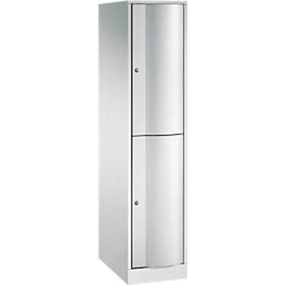 C+P Garderobekast Resisto, 1 vak, 2 vakken, B 396 x D 640 x H 1950 mm, lichtgrijs/lichtblauw