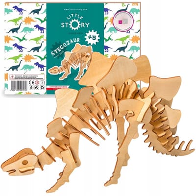 Houten 3D Puzzel Stegosaurus - Educatief Speelgoed