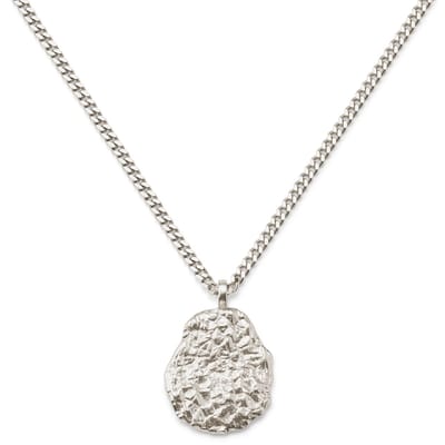 Rustic | Ketting met kegelhanger van ongecoat ruw 925 sterling zilver